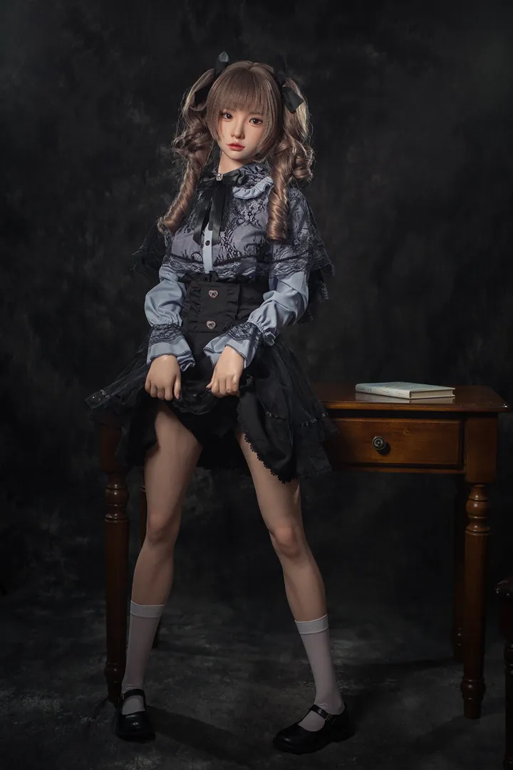 148cm (4ft10) B-Cup Gaya Gothic Lolita Silikon Anak Patung Seks Xiaorou, ROS Kepala #103B